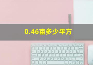 0.46亩多少平方