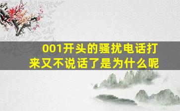 001开头的骚扰电话打来又不说话了是为什么呢