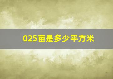 025亩是多少平方米