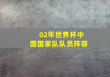 02年世界杯中国国家队队员阵容