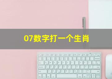 07数字打一个生肖