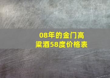 08年的金门高粱酒58度价格表