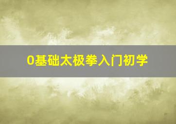 0基础太极拳入门初学