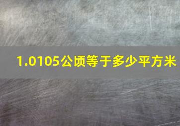 1.0105公顷等于多少平方米