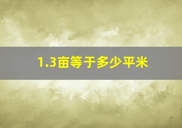 1.3亩等于多少平米