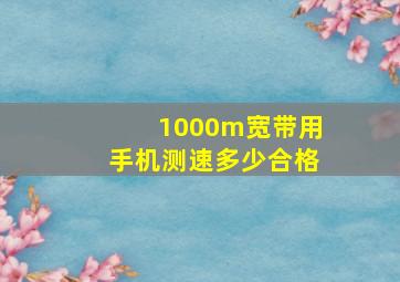 1000m宽带用手机测速多少合格