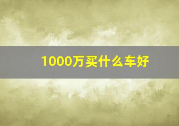 1000万买什么车好