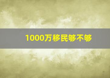 1000万移民够不够