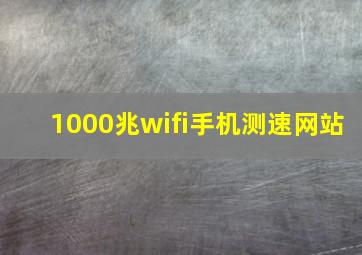 1000兆wifi手机测速网站