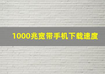 1000兆宽带手机下载速度