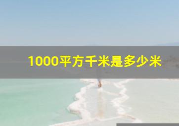 1000平方千米是多少米