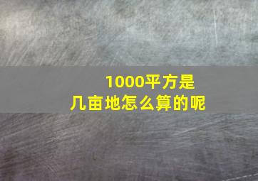 1000平方是几亩地怎么算的呢