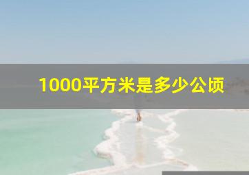 1000平方米是多少公顷