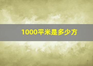 1000平米是多少方