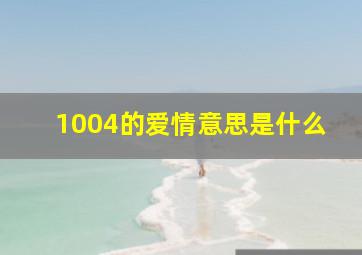 1004的爱情意思是什么