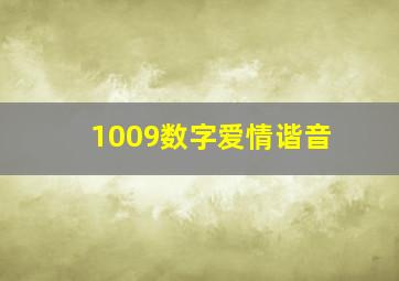 1009数字爱情谐音