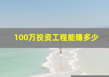 100万投资工程能赚多少