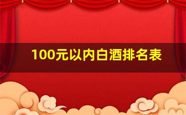 100元以内白酒排名表