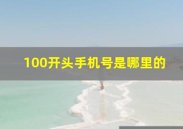 100开头手机号是哪里的