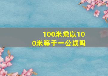 100米乘以100米等于一公顷吗