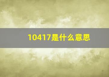 10417是什么意思