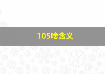 105啥含义