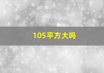 105平方大吗