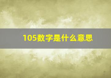 105数字是什么意思