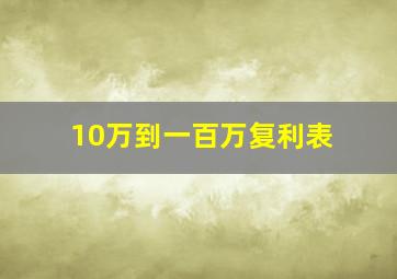 10万到一百万复利表