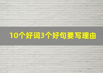 10个好词3个好句要写理由