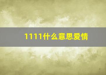 1111什么意思爱情