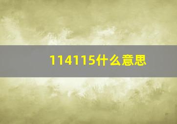 114115什么意思