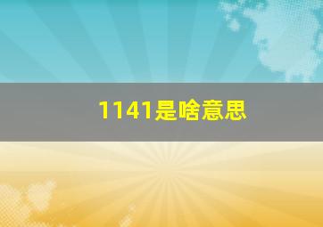 1141是啥意思