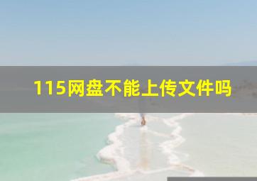 115网盘不能上传文件吗