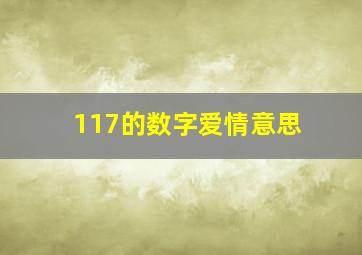 117的数字爱情意思