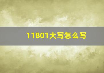 11801大写怎么写