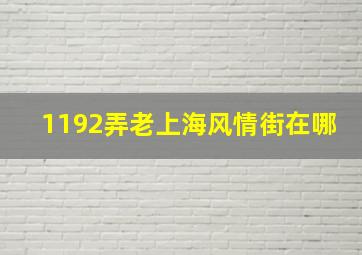 1192弄老上海风情街在哪