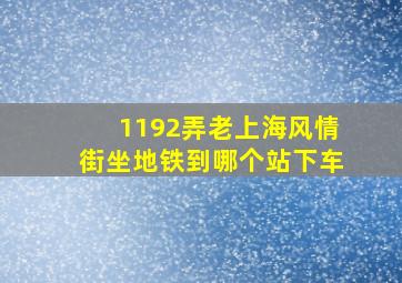 1192弄老上海风情街坐地铁到哪个站下车