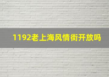 1192老上海风情街开放吗