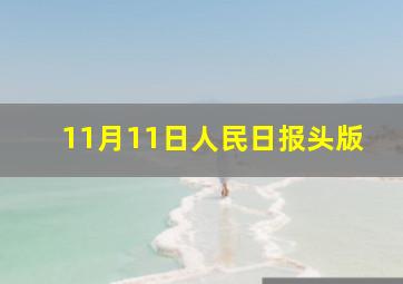 11月11日人民日报头版