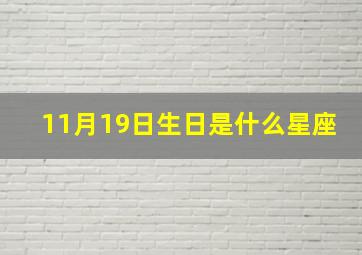 11月19日生日是什么星座