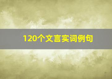 120个文言实词例句