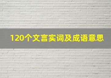 120个文言实词及成语意思