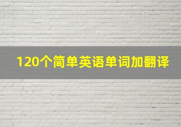 120个简单英语单词加翻译