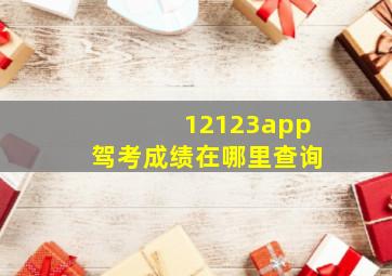 12123app驾考成绩在哪里查询