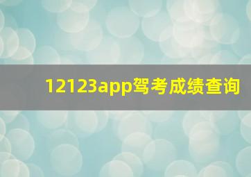 12123app驾考成绩查询