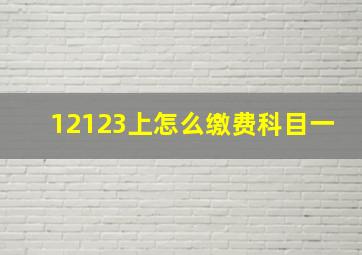 12123上怎么缴费科目一