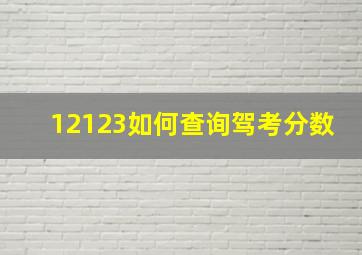 12123如何查询驾考分数