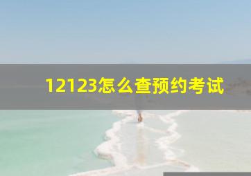 12123怎么查预约考试