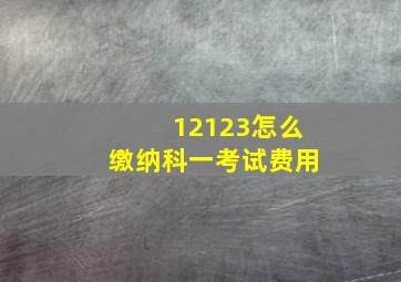 12123怎么缴纳科一考试费用